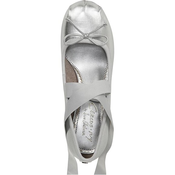 Circus by Sam Edelman Womens Soft Silver Leather Block Heel Della Lace-up Pump - Picture 2 of 6